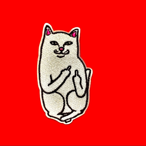 Vintage Accessories - Cat middle finger nermal Iron On Patch